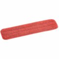 Lavex 18'' Red Microfiber Hook & Loop Wet / Dry Mop Pad 274MFFM18RD